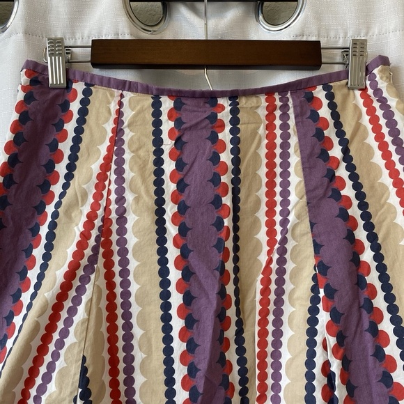 Boden Fit And Flare Womens 10L Purple Tan Stipe Flared A-Line Boho - Picture 2 of 12